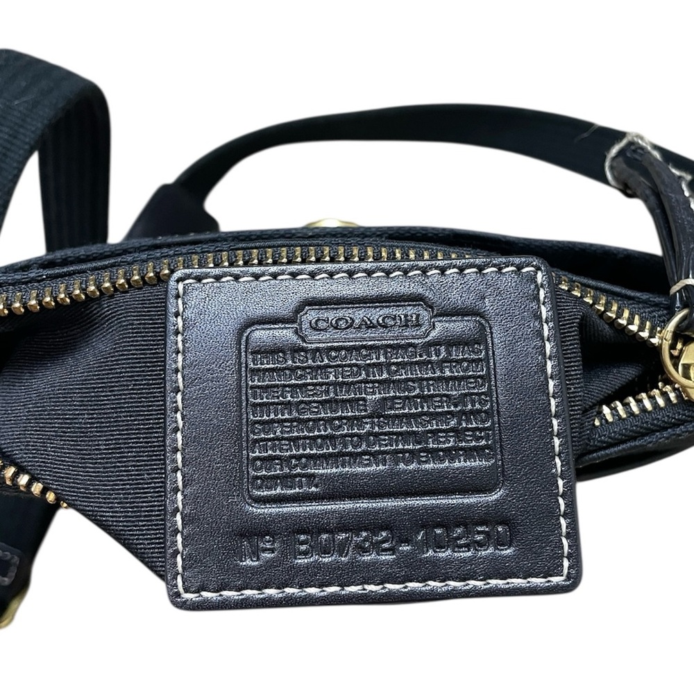 Vintage Black Coach Signature Jacquard Crossbody Swingpack Purse Bag - Picture 10 of 10